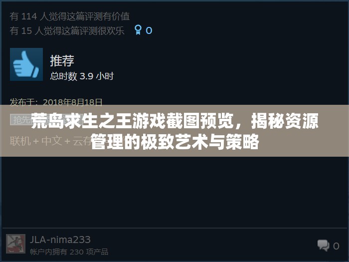 荒岛求生之王游戏截图预览，揭秘资源管理的极致艺术与策略