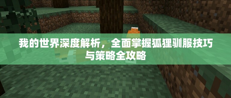 我的世界深度解析，全面掌握狐狸驯服技巧与策略全攻略