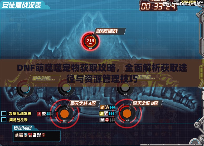 DNF萌噬噬宠物获取攻略，全面解析获取途径与资源管理技巧