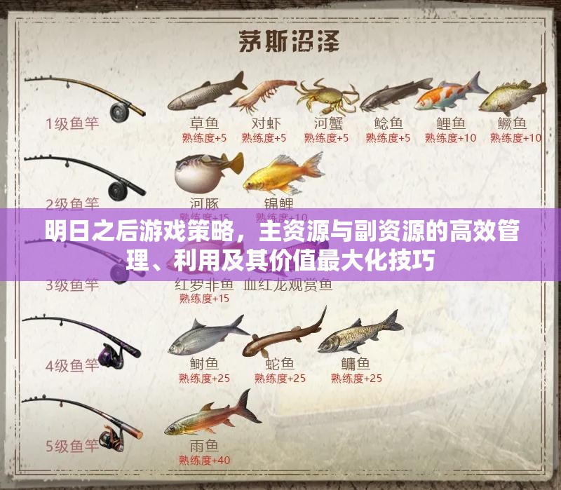 明日之后游戏策略，主资源与副资源的高效管理、利用及其价值最大化技巧