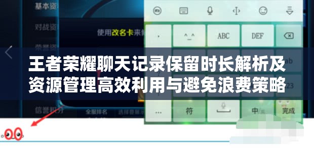 王者荣耀聊天记录保留时长解析及资源管理高效利用与避免浪费策略