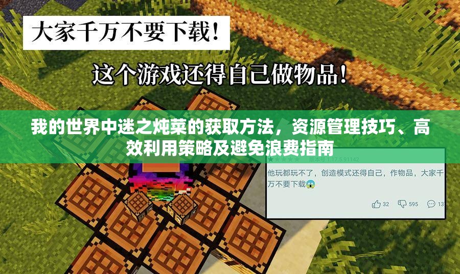 我的世界中迷之炖菜的获取方法，资源管理技巧、高效利用策略及避免浪费指南