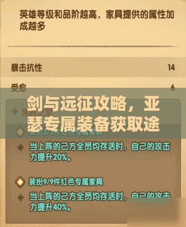 剑与远征攻略，亚瑟专属装备获取途径及资源管理高效利用防浪费策略