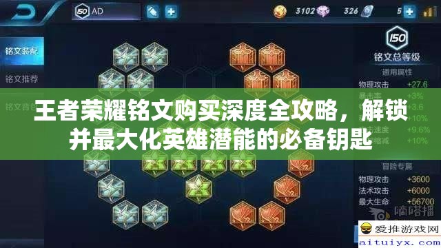 王者荣耀铭文购买深度全攻略，解锁并最大化英雄潜能的必备钥匙