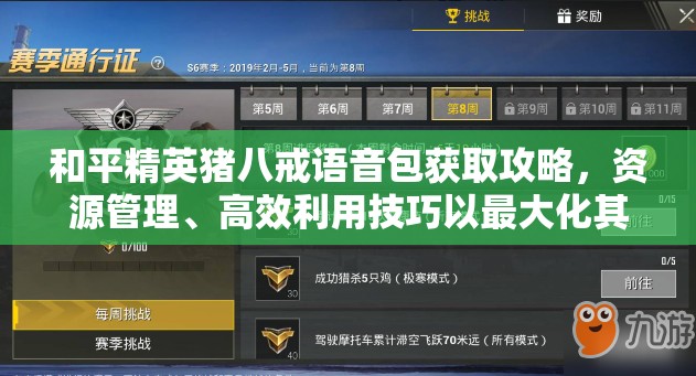 和平精英猪八戒语音包获取攻略，资源管理、高效利用技巧以最大化其游戏价值