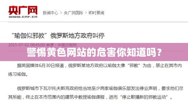 警惕黄色网站的危害你知道吗？