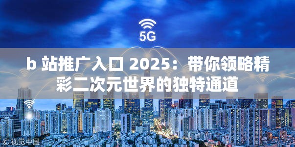b 站推广入口 2025：带你领略精彩二次元世界的独特通道
