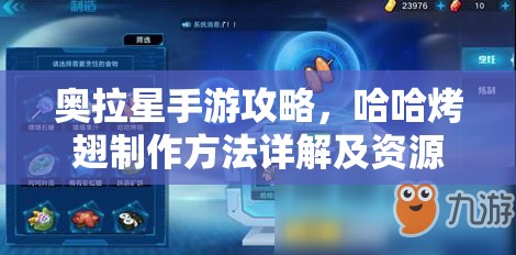 奥拉星手游攻略，哈哈烤翅制作方法详解及资源管理高效利用价值最大化策略