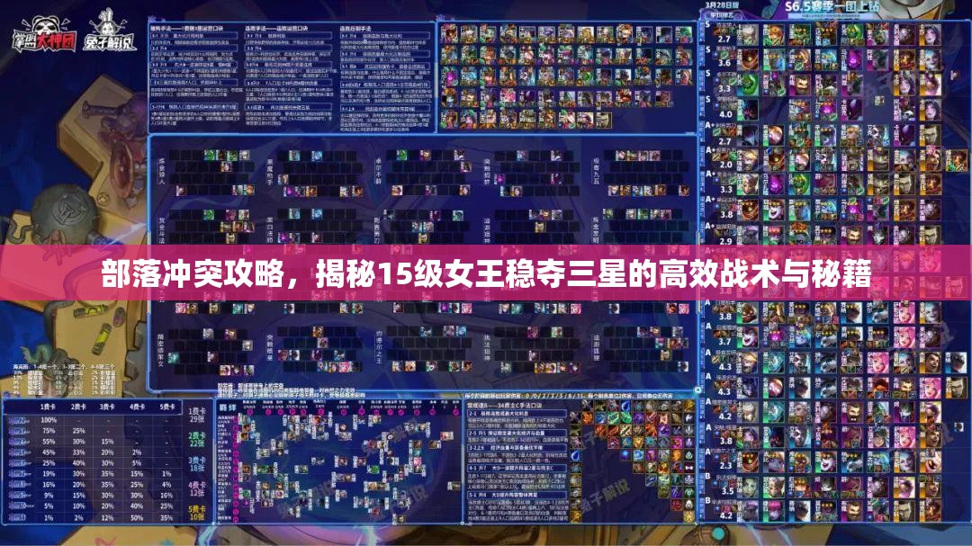 部落冲突攻略，揭秘15级女王稳夺三星的高效战术与秘籍