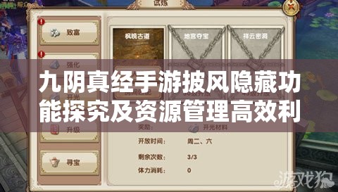 九阴真经手游披风隐藏功能探究及资源管理高效利用与浪费避免策略