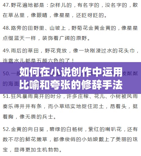 如何在小说创作中运用比喻和夸张的修辞手法：以大不大试试不就知道了笔趣阁为例