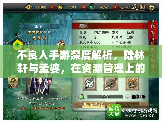 不良人手游深度解析，陆林轩与孟婆，在资源管理上的最优选择究竟是谁？