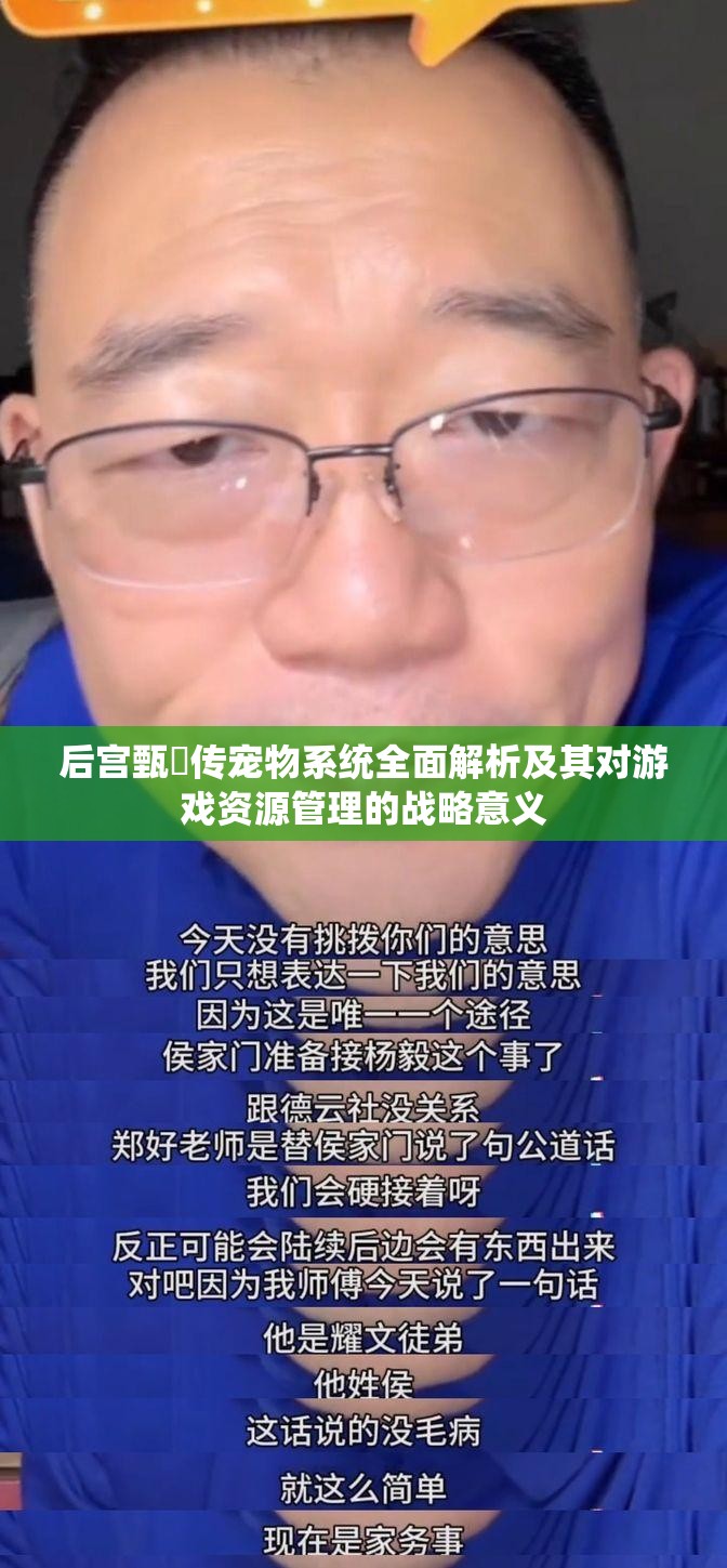 后宫甄嬛传宠物系统全面解析及其对游戏资源管理的战略意义