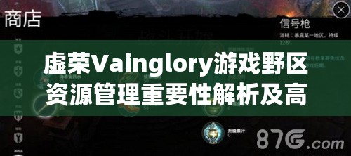虚荣Vainglory游戏野区资源管理重要性解析及高效利用实战策略