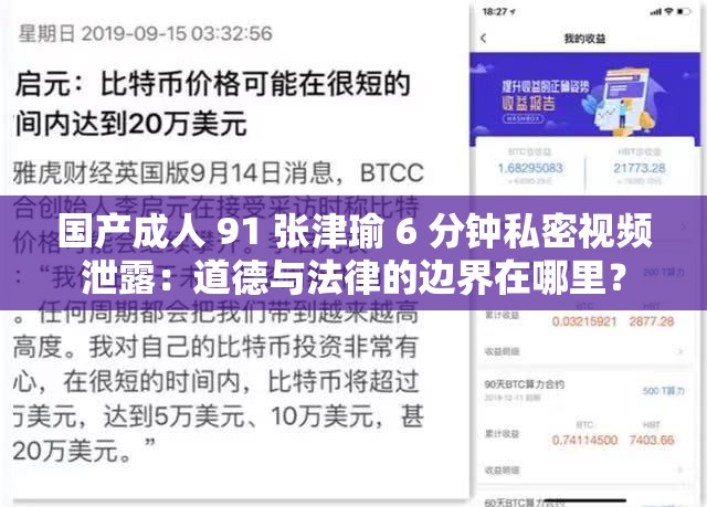 国产成人 91 张津瑜 6 分钟私密视频泄露：道德与法律的边界在哪里？