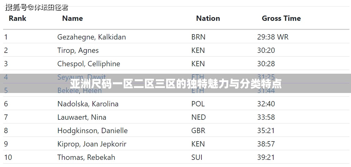 亚洲尺码一区二区三区的独特魅力与分类特点