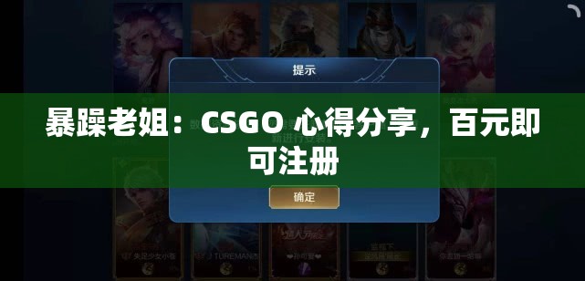 暴躁老姐：CSGO 心得分享，百元即可注册