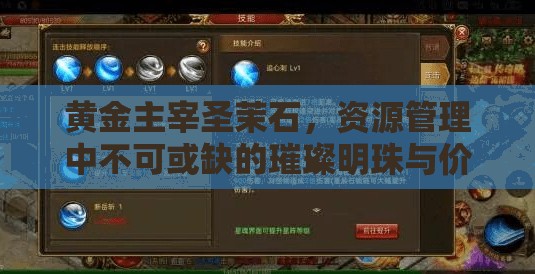 黄金主宰圣茉石，资源管理中不可或缺的璀璨明珠与价值典范