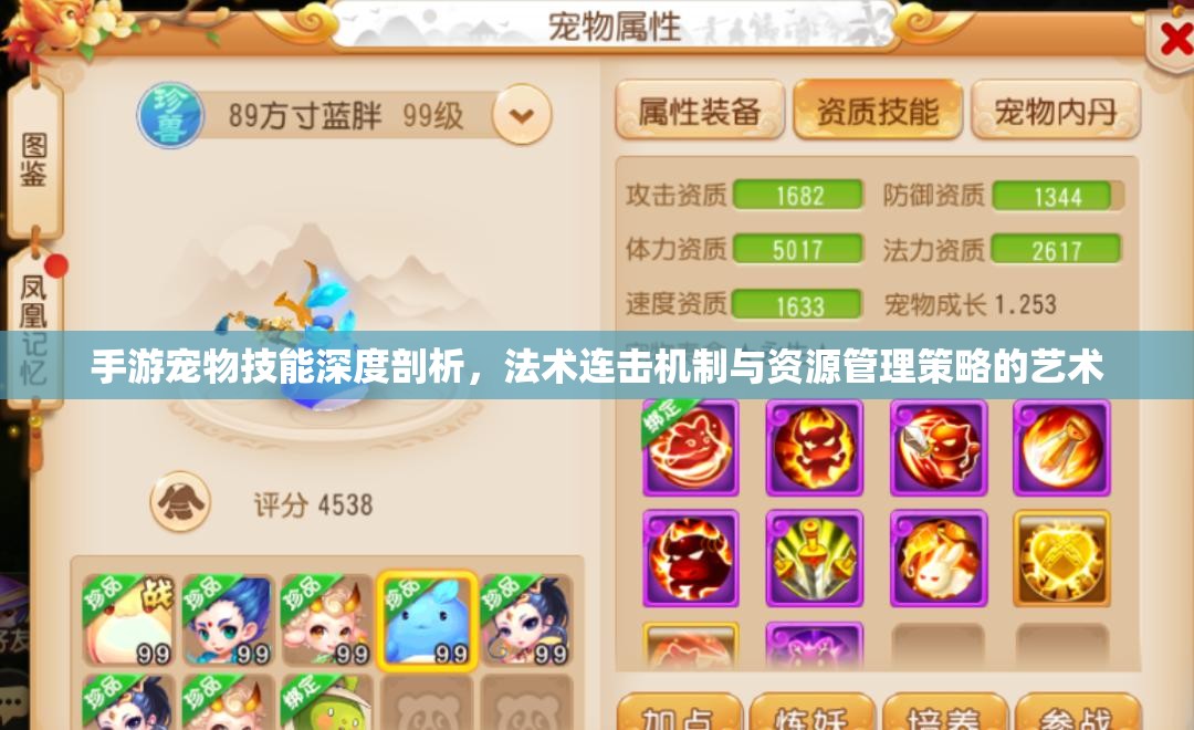 手游宠物技能深度剖析，法术连击机制与资源管理策略的艺术