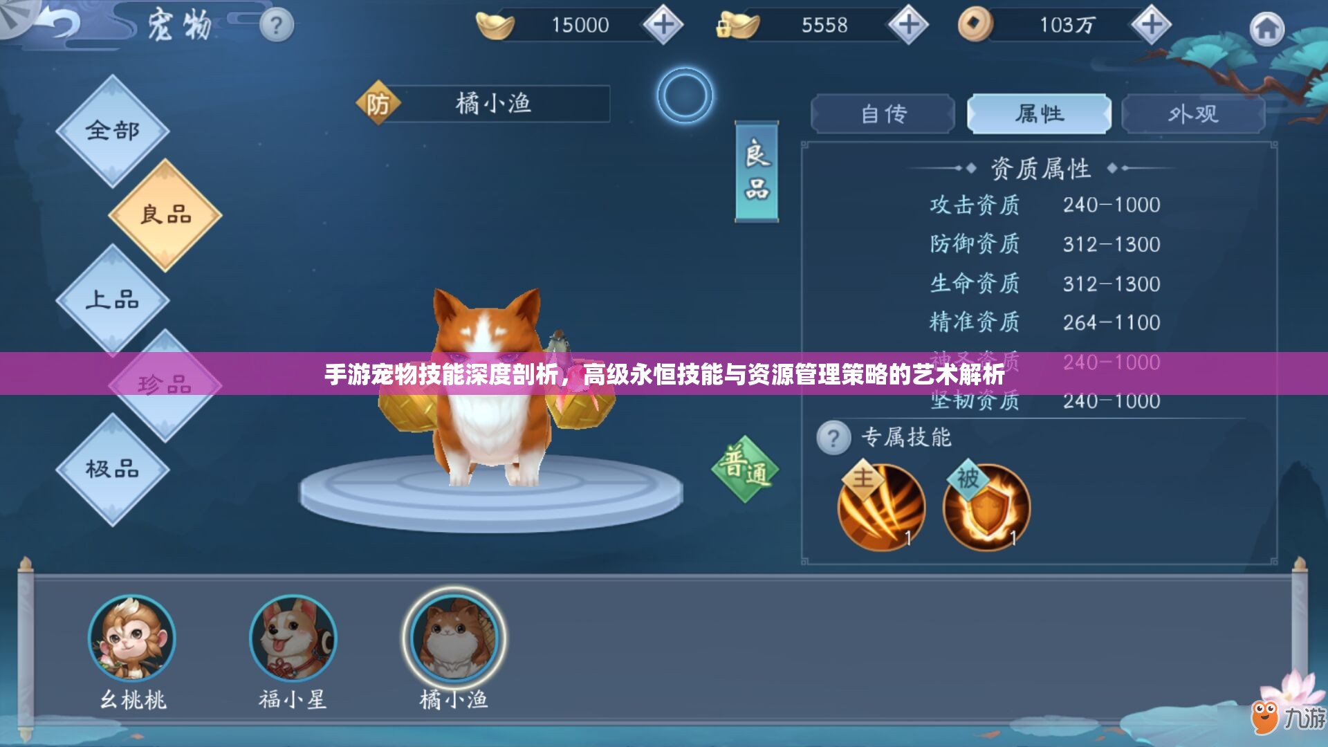 手游宠物技能深度剖析，高级永恒技能与资源管理策略的艺术解析