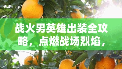 战火男英雄出装全攻略，点燃战场烈焰，灼烧一切敌人