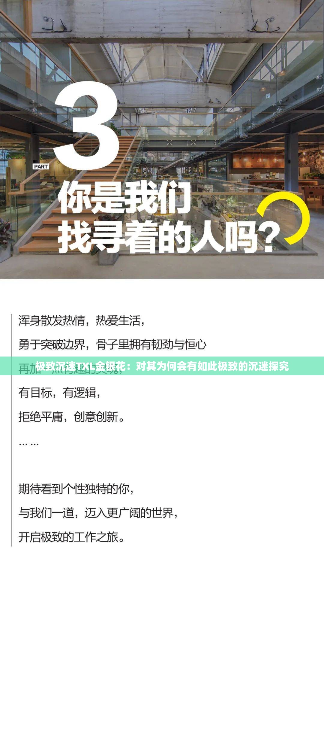 极致沉迷TXL金银花：对其为何会有如此极致的沉迷探究