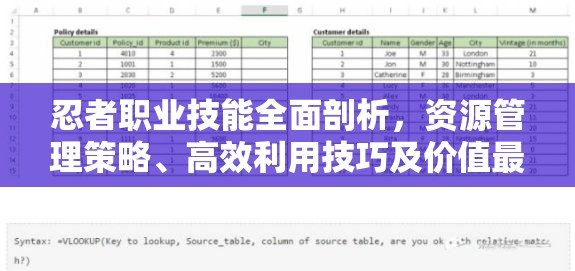 忍者职业技能全面剖析，资源管理策略、高效利用技巧及价值最大化指南