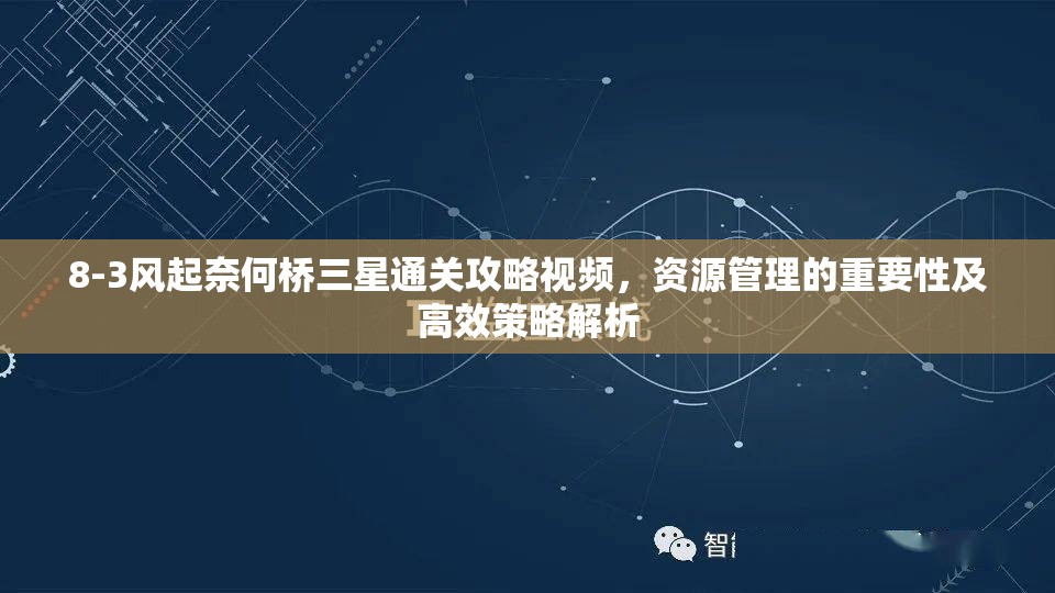 8-3风起奈何桥三星通关攻略视频，资源管理的重要性及高效策略解析