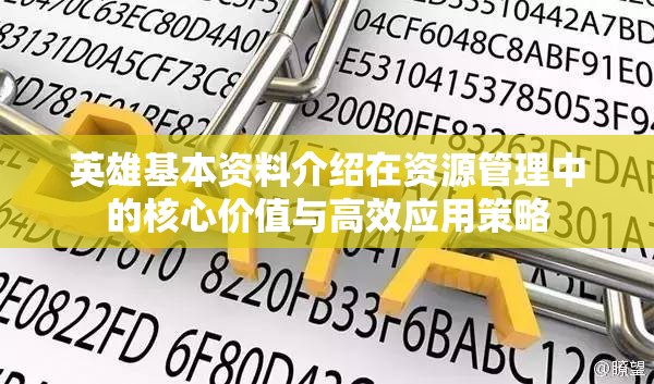 英雄基本资料介绍在资源管理中的核心价值与高效应用策略