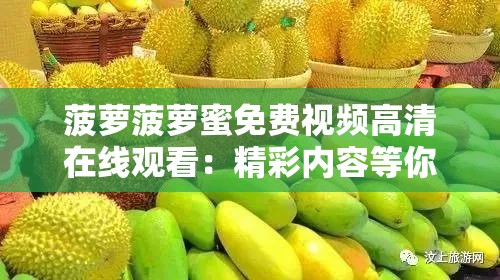 菠萝菠萝蜜免费视频高清在线观看：精彩内容等你发现