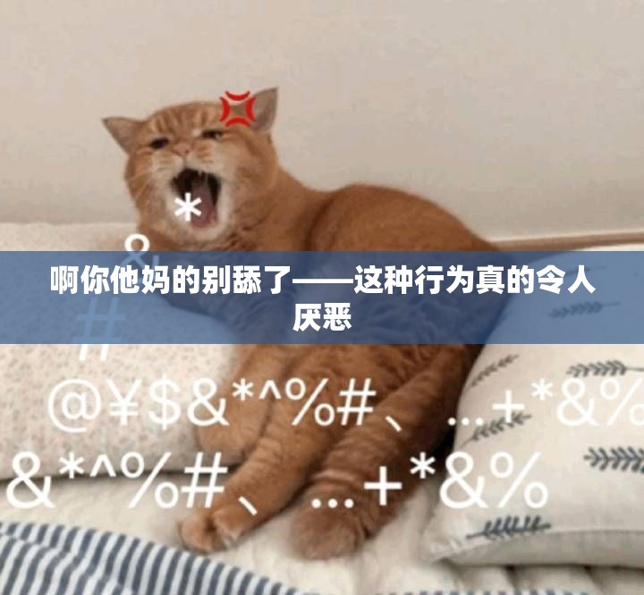 啊你他妈的别舔了——这种行为真的令人厌恶