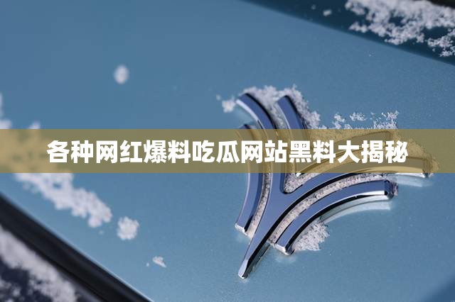 各种网红爆料吃瓜网站黑料大揭秘