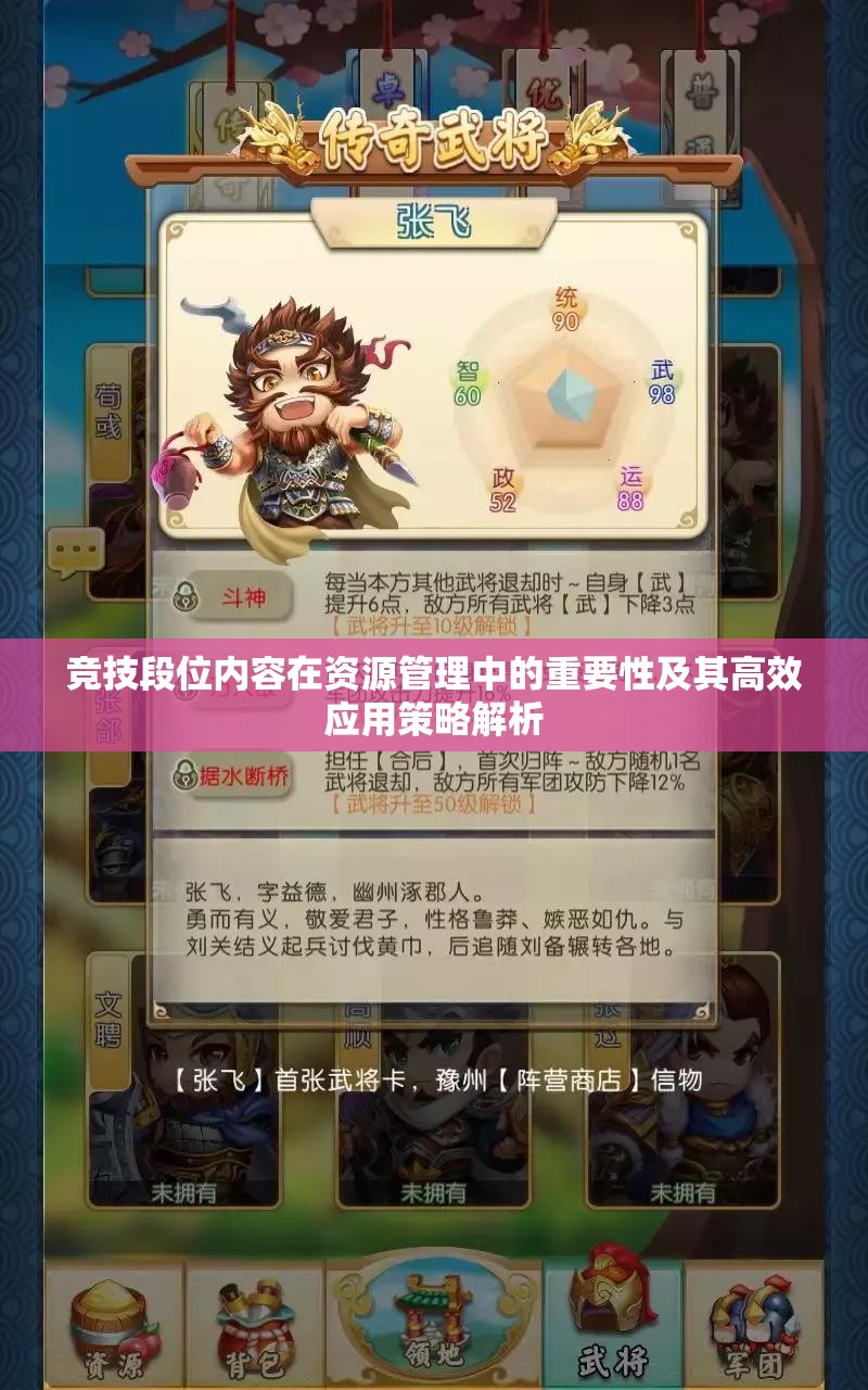 竞技段位内容在资源管理中的重要性及其高效应用策略解析
