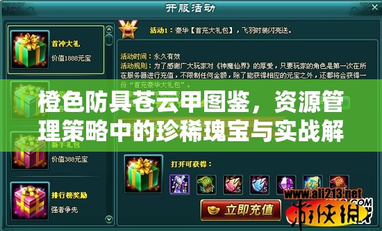 橙色防具苍云甲图鉴，资源管理策略中的珍稀瑰宝与实战解析