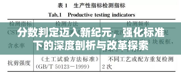 分数判定迈入新纪元，强化标准下的深度剖析与改革探索