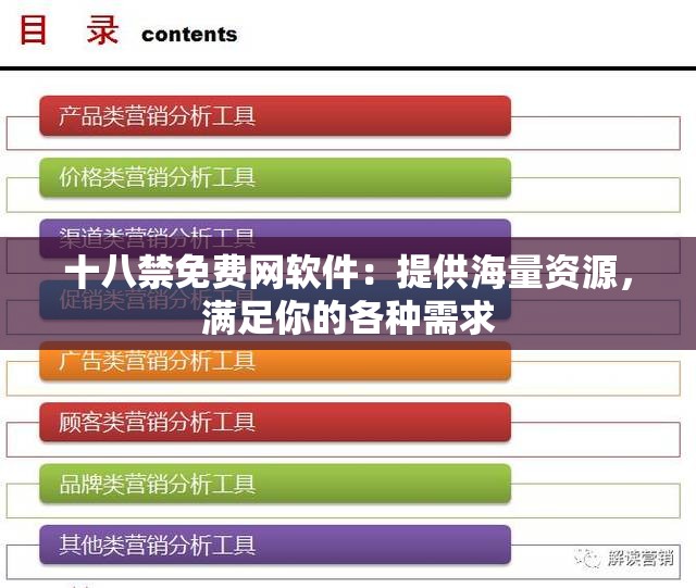 十八禁免费网软件：提供海量资源，满足你的各种需求