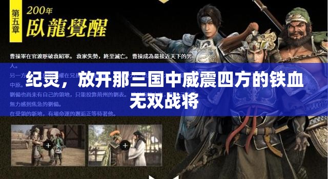 纪灵，放开那三国中威震四方的铁血无双战将