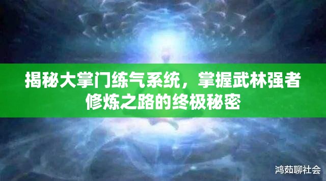 揭秘大掌门练气系统，掌握武林强者修炼之路的终极秘密