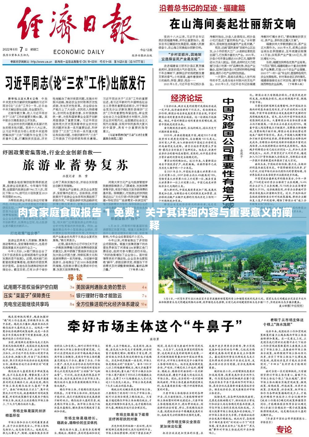 肉食家庭食取报告 1 免费：关于其详细内容与重要意义的阐释