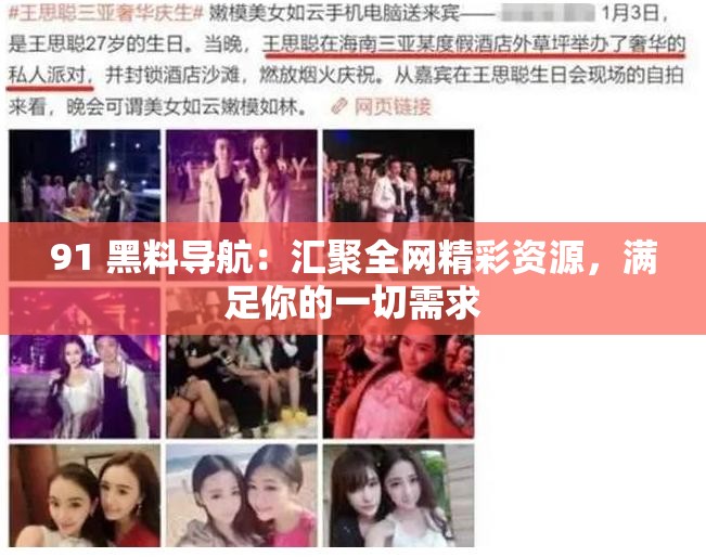 91 黑料导航：汇聚全网精彩资源，满足你的一切需求