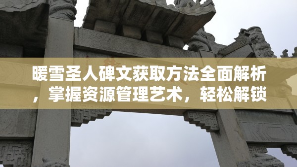 暖雪圣人碑文获取方法全面解析，掌握资源管理艺术，轻松解锁碑文