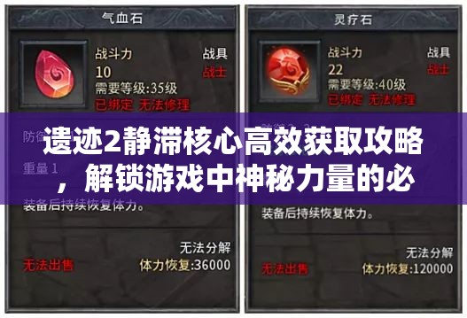 遗迹2静滞核心高效获取攻略，解锁游戏中神秘力量的必备钥匙指南