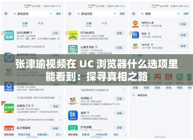 张津瑜视频在 UC 浏览器什么选项里能看到：探寻真相之路