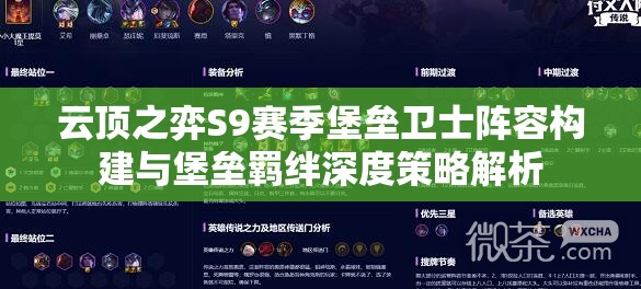 云顶之弈S9赛季堡垒卫士阵容构建与堡垒羁绊深度策略解析