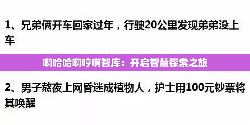 啊哈哈啊哼啊智库：开启智慧探索之旅