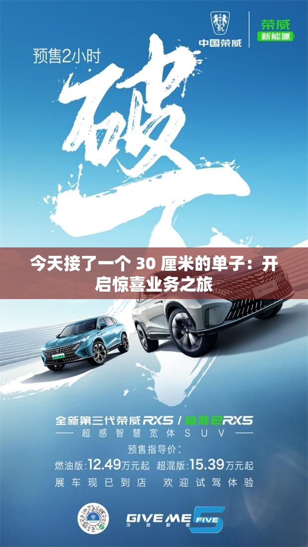 今天接了一个 30 厘米的单子：开启惊喜业务之旅