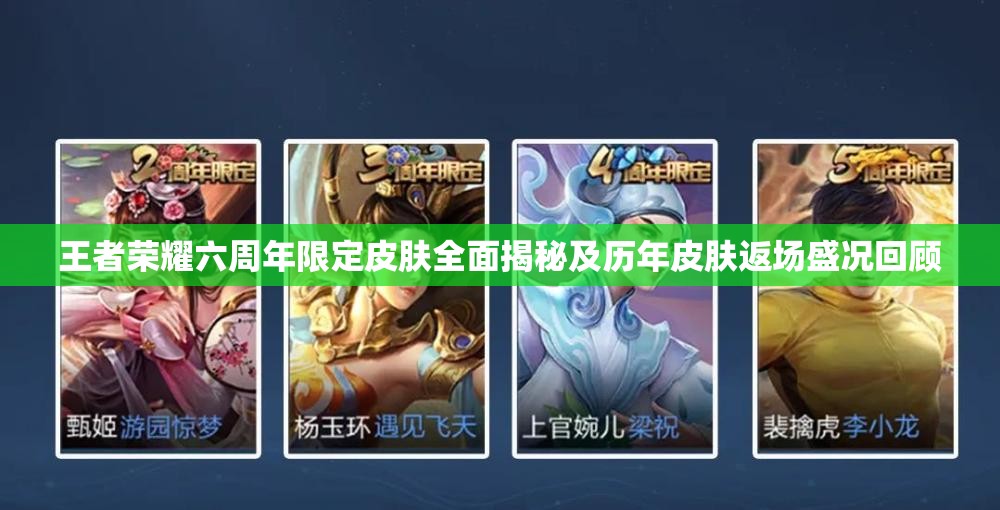 王者荣耀六周年限定皮肤全面揭秘及历年皮肤返场盛况回顾