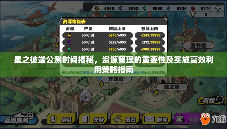 星之彼端公测时间揭秘，资源管理的重要性及实施高效利用策略指南