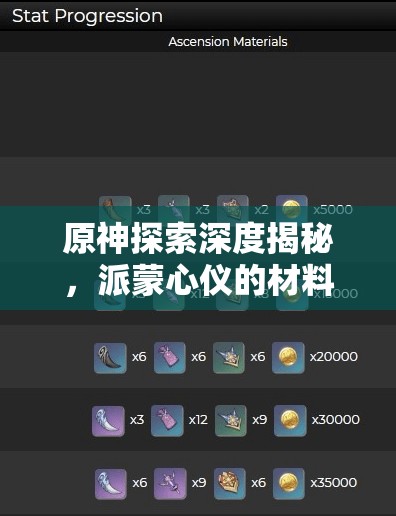 原神探索深度揭秘，派蒙心仪的材料清单及其获取方法全解析