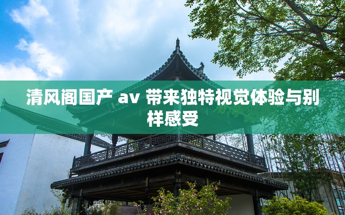 清风阁国产 av 带来独特视觉体验与别样感受